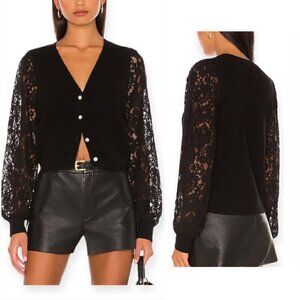 CAMI NYC Black Wool Beth Cardigan, Size S